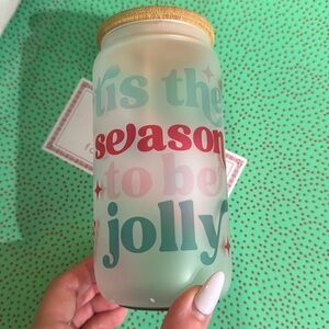 TIS the season to be jolly glass